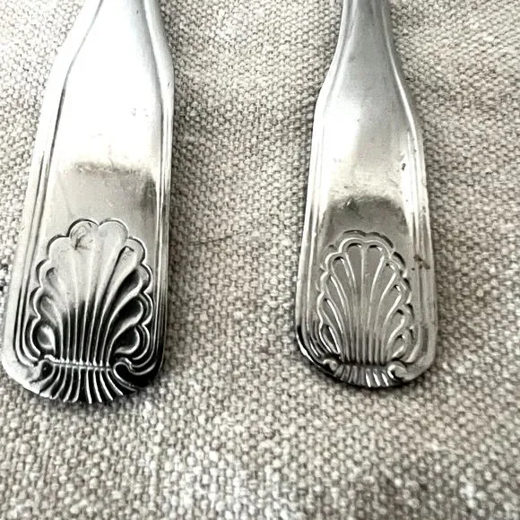 1920s Vintage 3pc Swiss Made Art Deco Silverware Set - Sola Switzerland Seashell - Picture 5 of 7